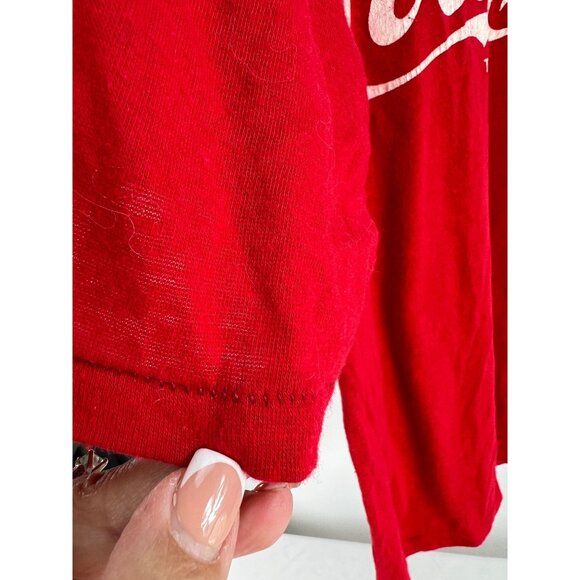 VTG Coca-Cola Red Graphic Single Stitch T-Shirt XL 50/50 Cotton Polyester Made I - Picture 5 of 9